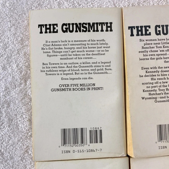 Vintage The Gunsmith All  Action Western Romance Novel x4 - Picture 10 of 14